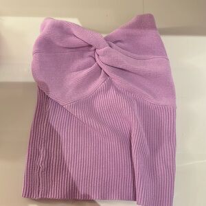 purple strapless top- size small